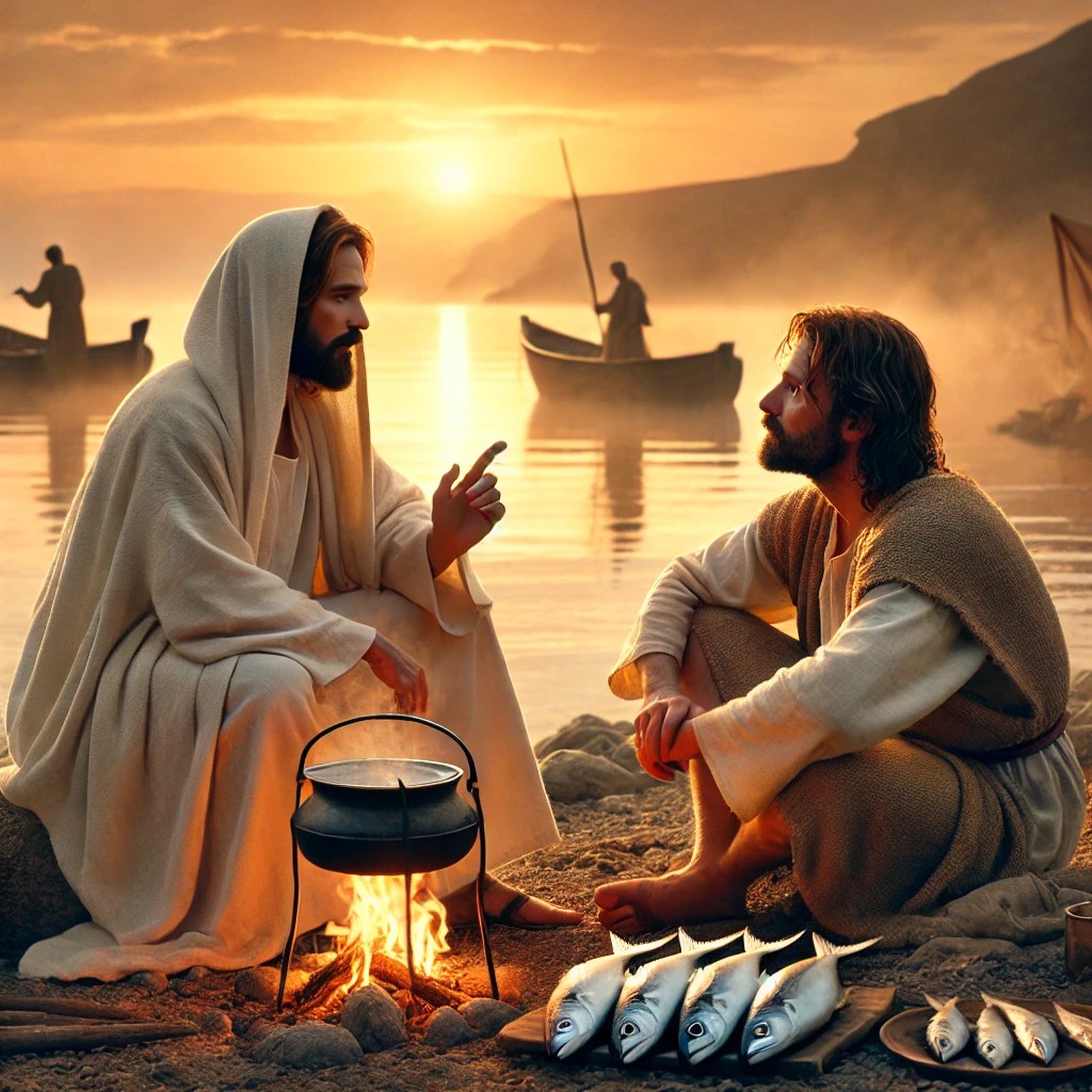 Pedro y Jesús desayunando